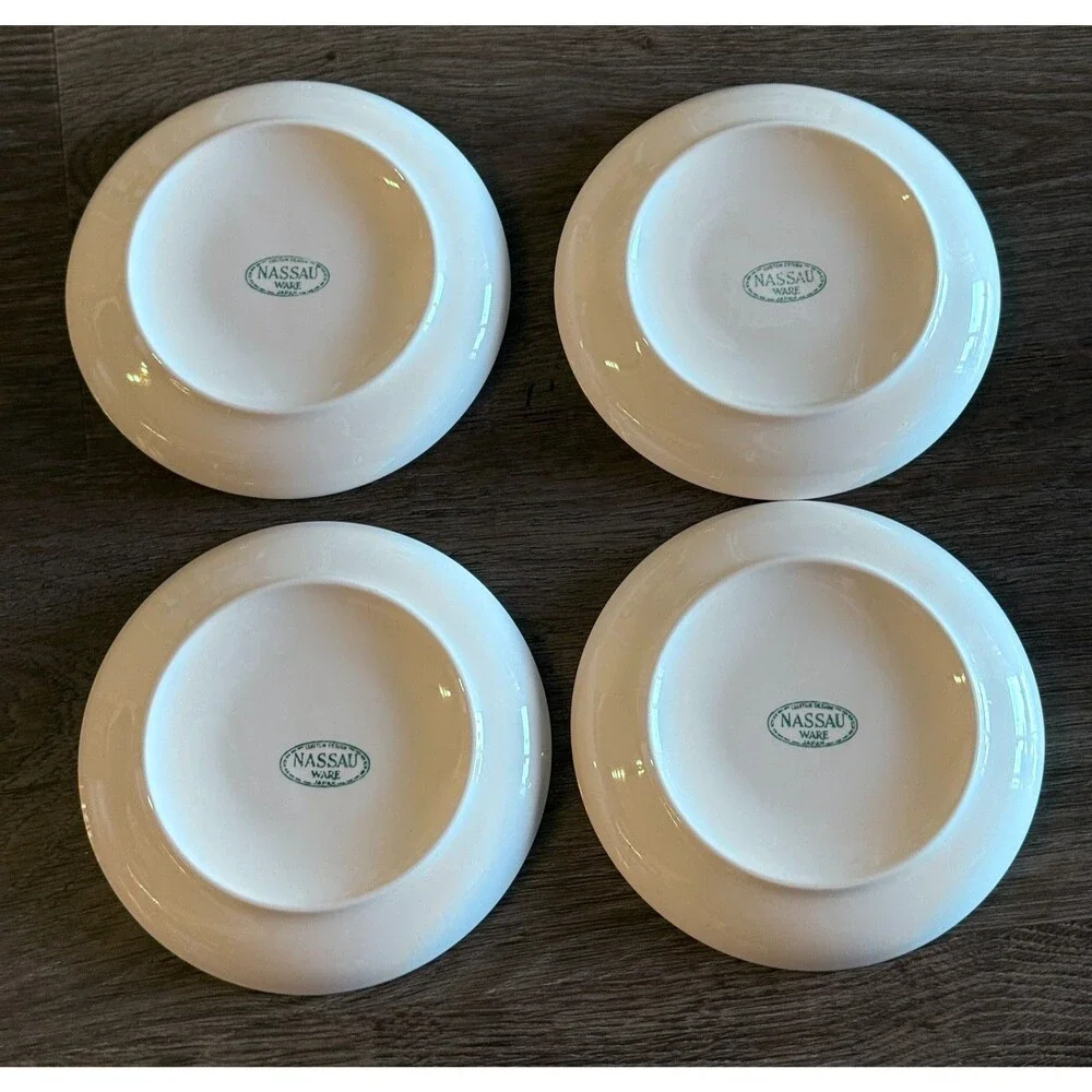 Set of 4 Vintage Nassau Ware Japan Custom Design 5.5